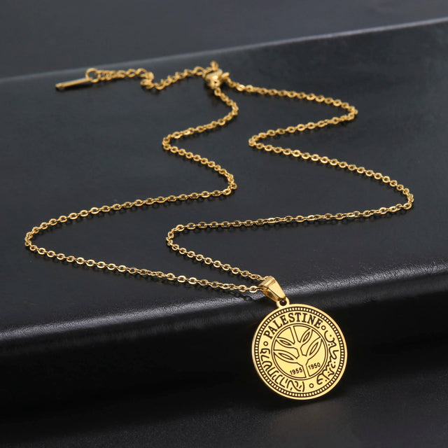 Vintage Palestine Pendant Necklace - Stainless Steel Choker for Women & Men, 2025 Gift