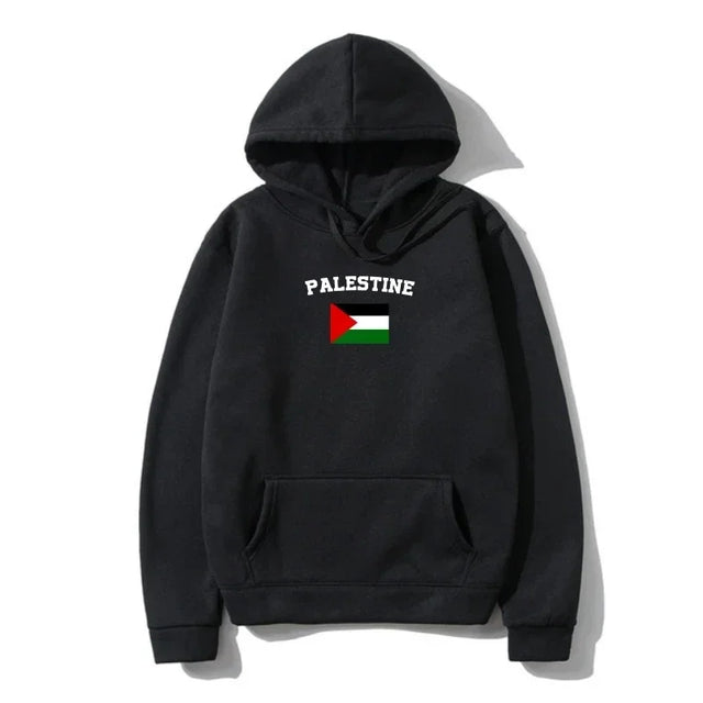 Palestine Flag Harajuku Hoodie - Retro Hip Hop Sweatshirt for Fall/Winter