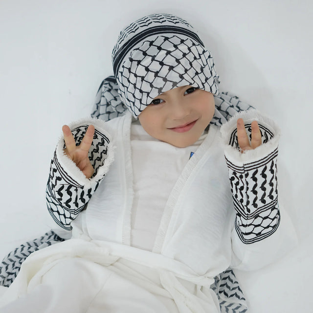 Kids Tassel Embroidery Abaya - Modest Islamic Kimono Kaftan, Dubai Style