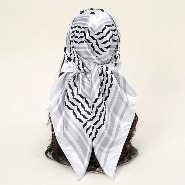 Arab Printed Satin Silk Scarf