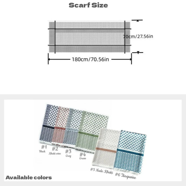 11-Color Chiffon Keffiyeh Hijab - Geometric Print Headwrap