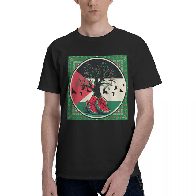 Palestine Watermelon T-Shirt – Cotton Tee with Symbolic Graphic Design