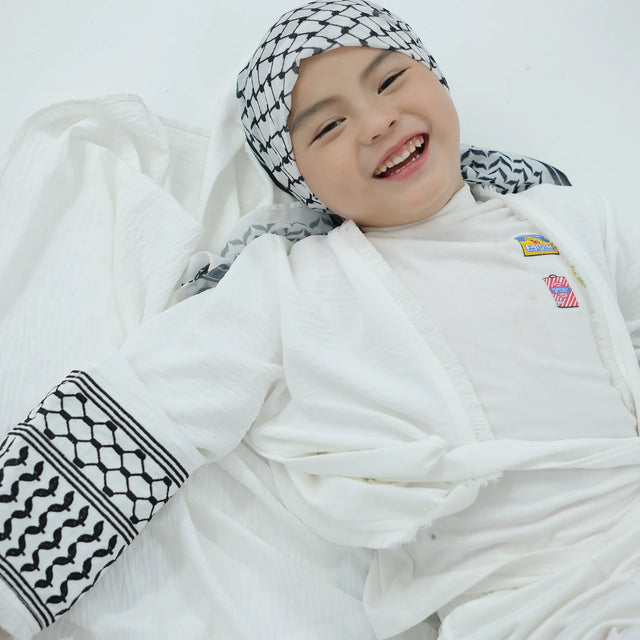 Kids Tassel Embroidery Abaya - Modest Islamic Kimono Kaftan, Dubai Style