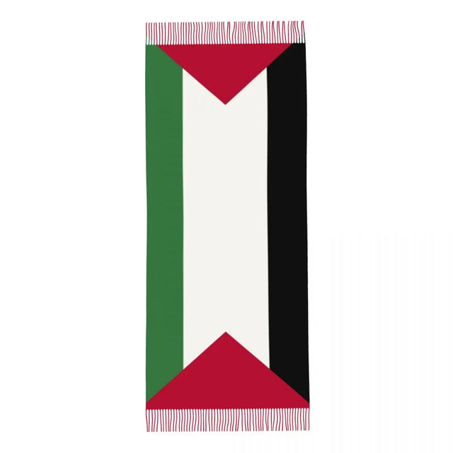 Palestine Flag Tassel Scarf - Soft Patriotic Shawl for Women, Winter & Fall
