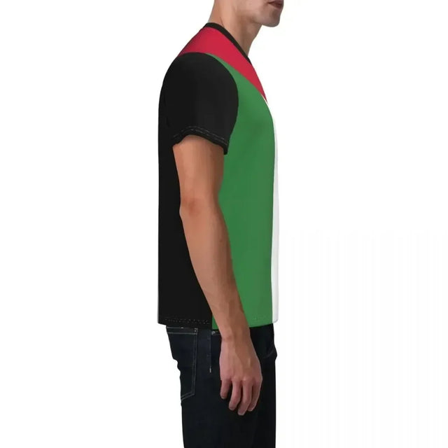 3D Palestine Flag T-Shirt – Bold Casual Tee with Printed Flag Design