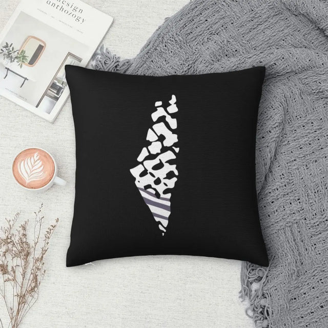 Palestine Map With Kuffiyeh Cushion Case