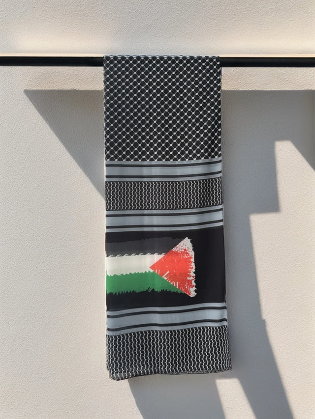 11-Color Chiffon Keffiyeh Hijab - Geometric Print Headwrap