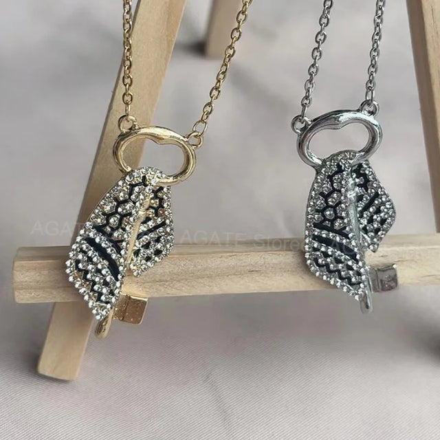 Gold Key Shape Keffiyeh Pendant Necklace - 18K Plated Arabic Jewelry Gift