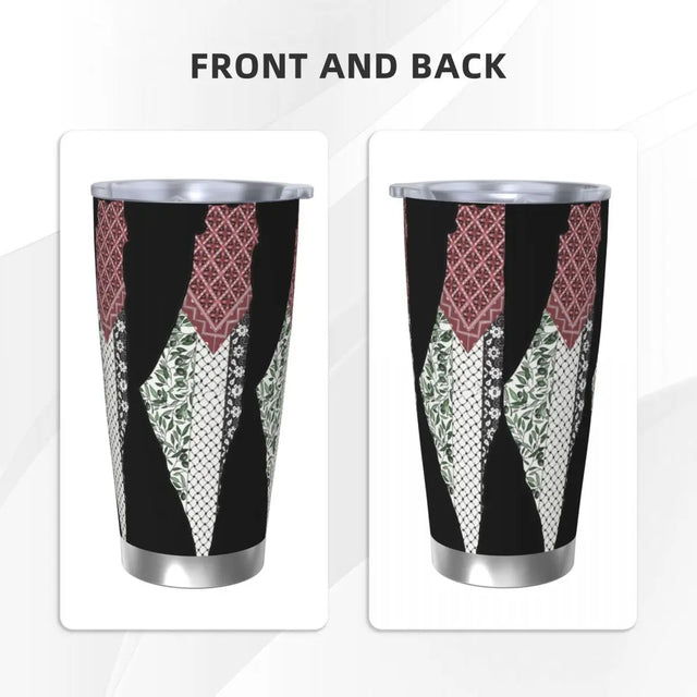Palestine Map With Thobe Patterns, 20oz